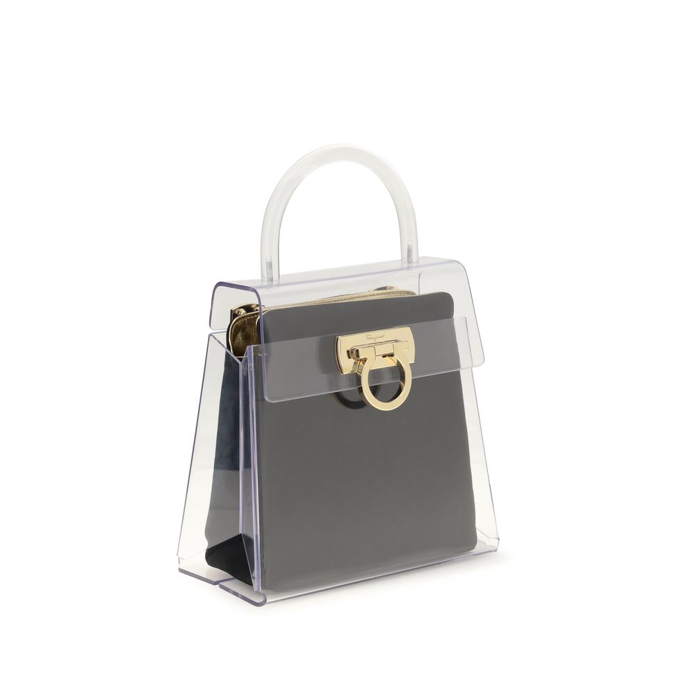 Ferragamo Black PVC Handbag - Iconic Elegance for Modern Women