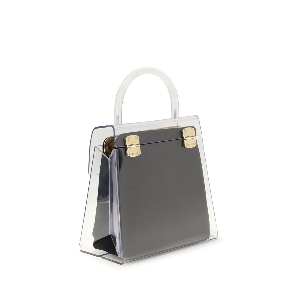 Ferragamo Black PVC Handbag - Iconic Elegance for Modern Women