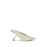 Ferragamo Beige Calf Leather Bos Taurus Mules for Women