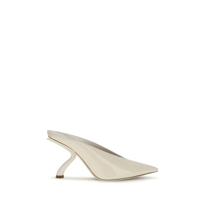 Ferragamo Beige Calf Leather Bos Taurus Mules for Women