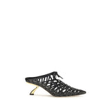 Ferragamo Black Calf Leather Bos Taurus Mules
