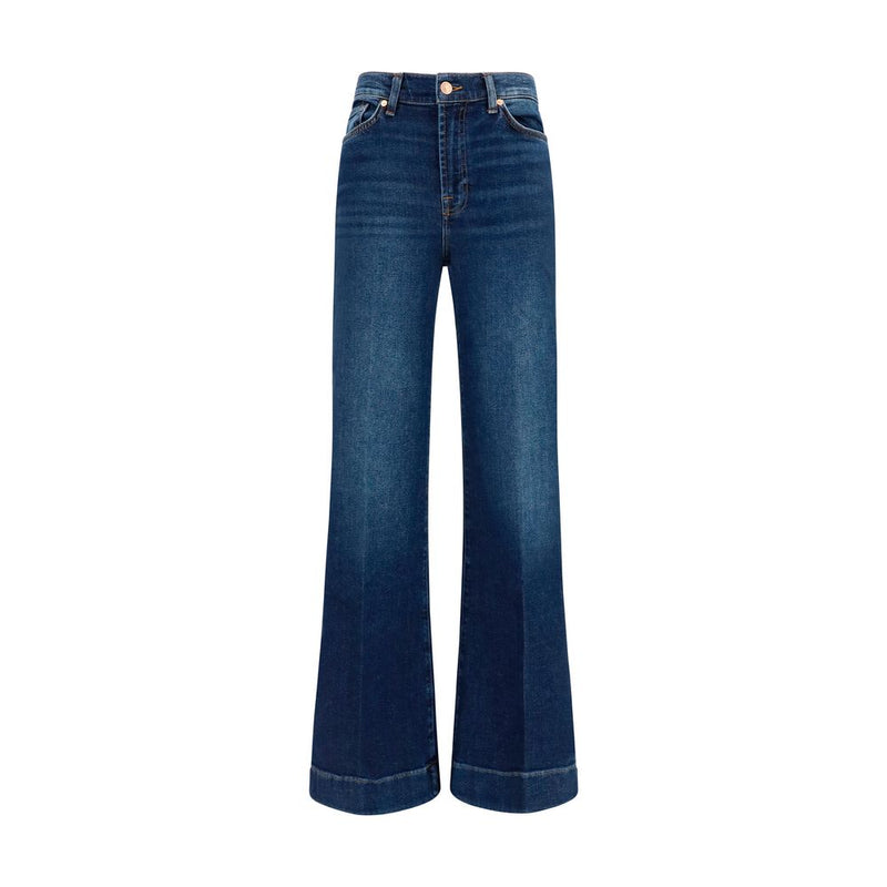 7FOR Blue Cotton Flared Jeans - Modern Dojo Style