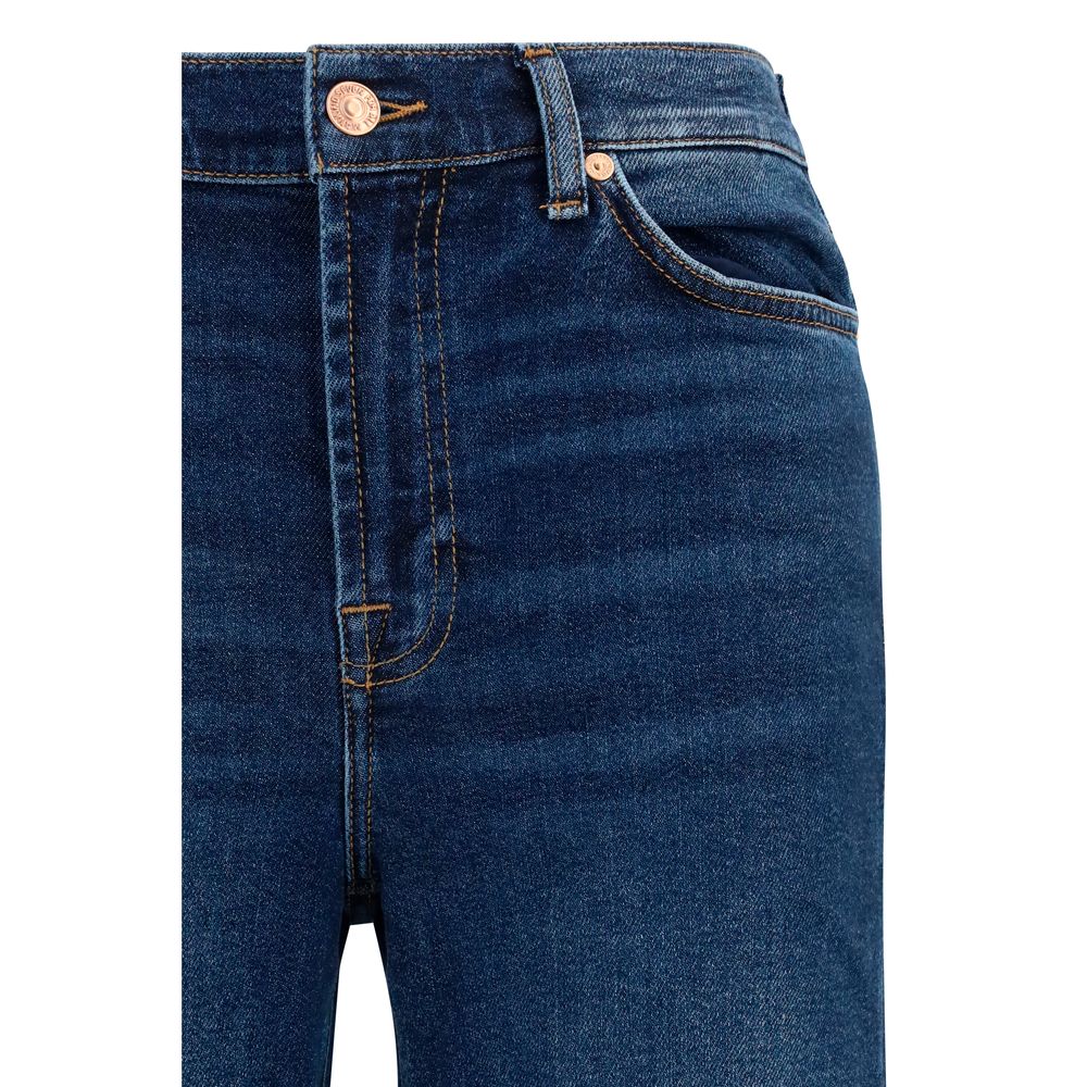 7FOR Blue Cotton Flared Jeans - Modern Dojo Style