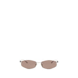 Balenciaga Silver Metal Sunglasses - Geometric Oval Design