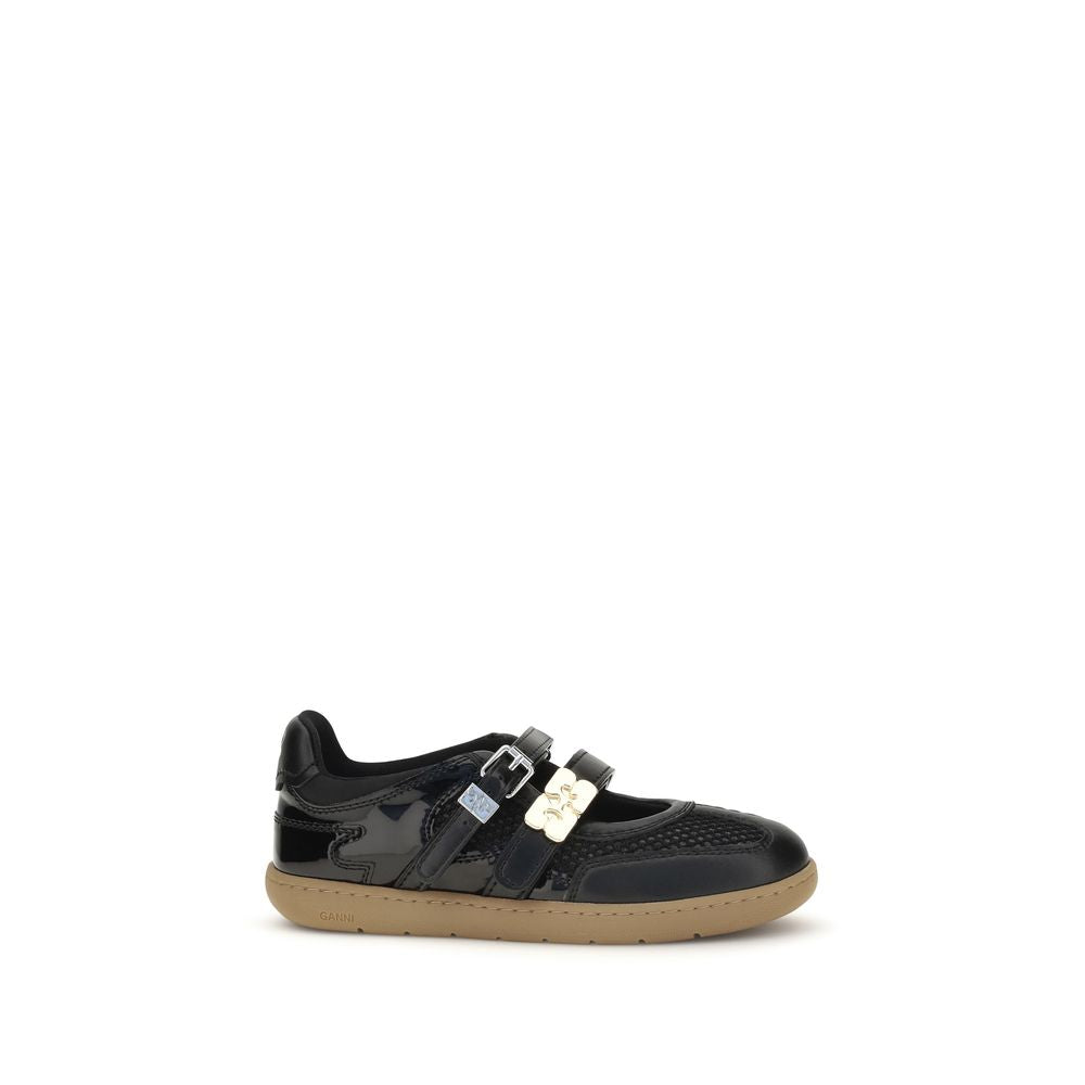 Ganni Ballerines noires en polyester