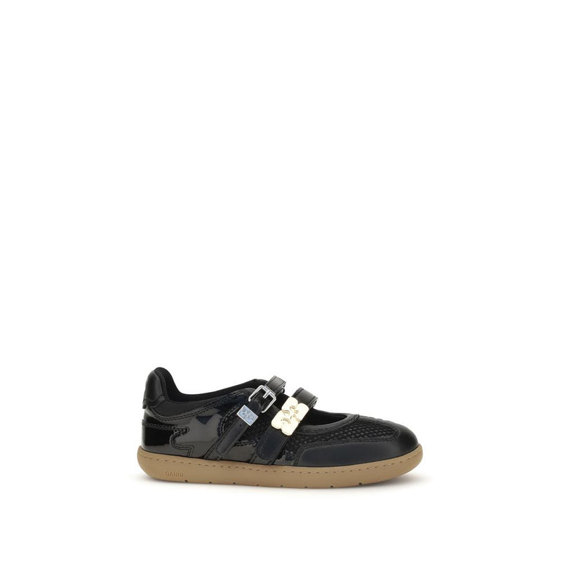 Ganni Ballerines noires en polyester