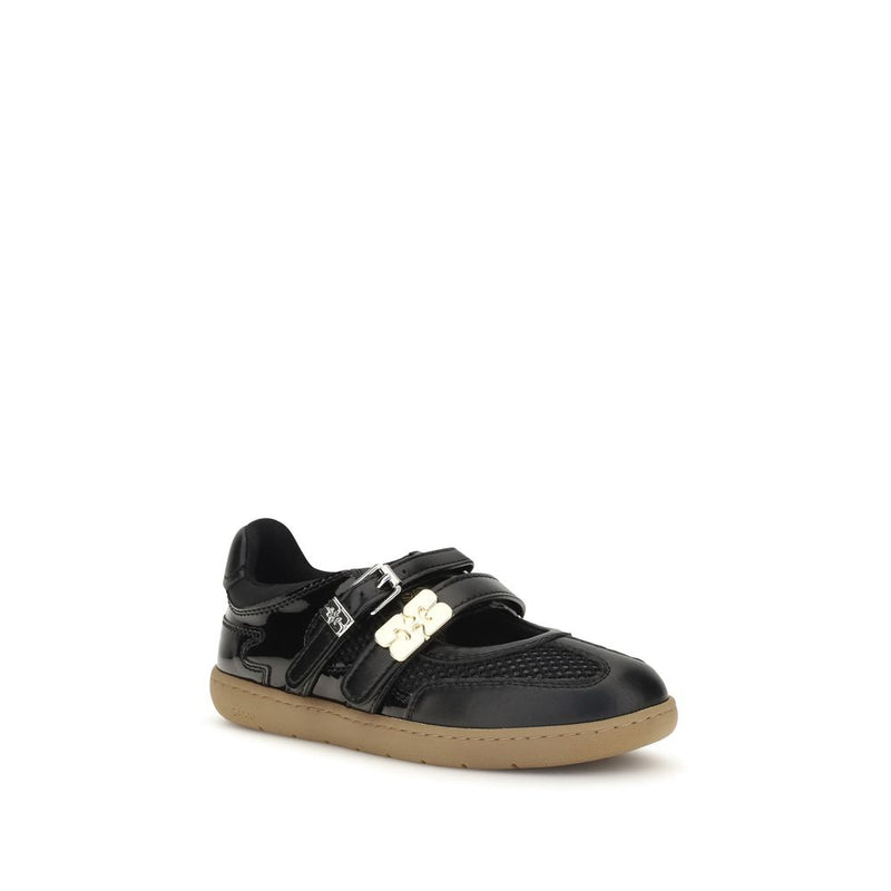 Ganni Ballerines noires en polyester
