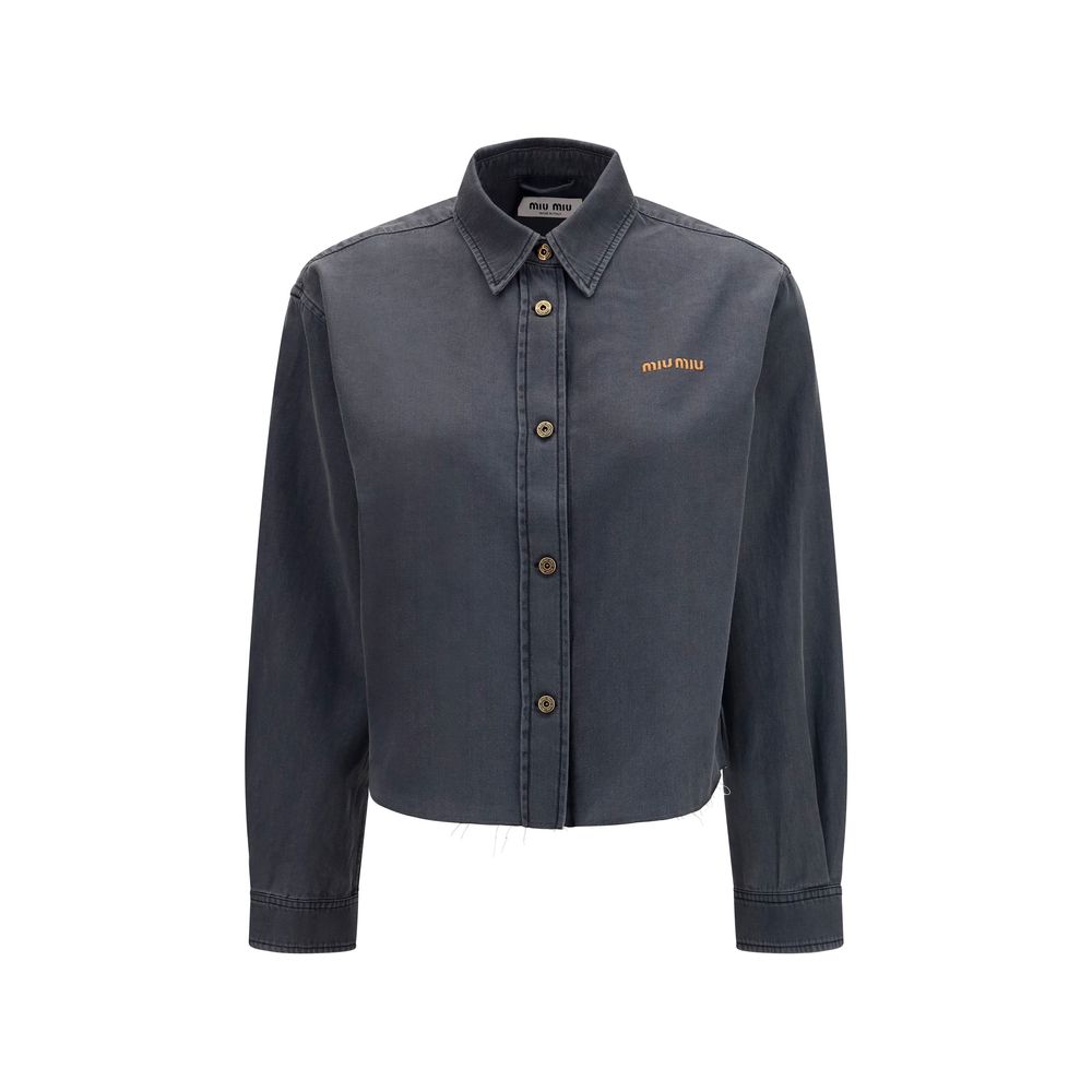 Chemise en jean gris Miu Miu