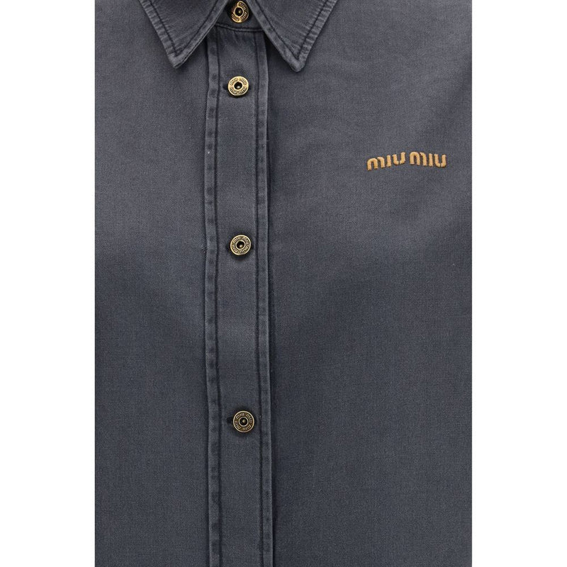Chemise en jean gris Miu Miu
