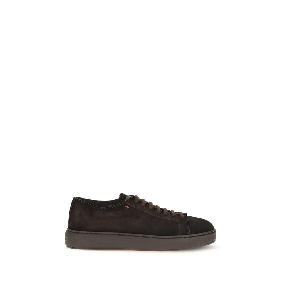 Baskets basses Santoni Bos Taurus en cuir de veau marron