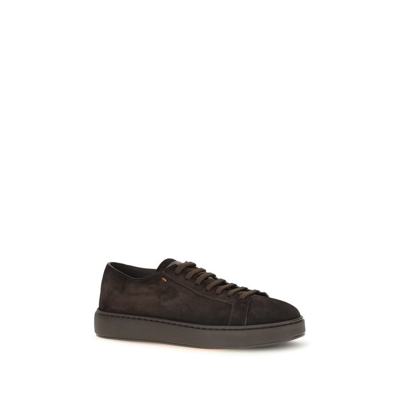 Baskets basses Santoni Bos Taurus en cuir de veau marron