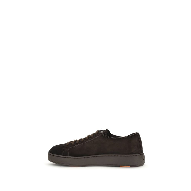 Baskets basses Santoni Bos Taurus en cuir de veau marron