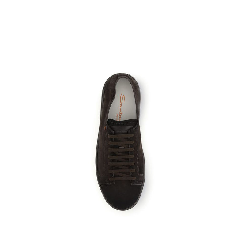 Baskets basses Santoni Bos Taurus en cuir de veau marron