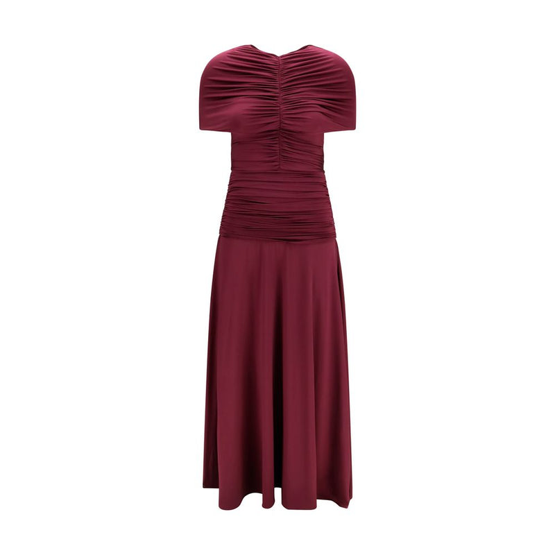 Self-Portrait Bordeaux Viscose Casual Dress