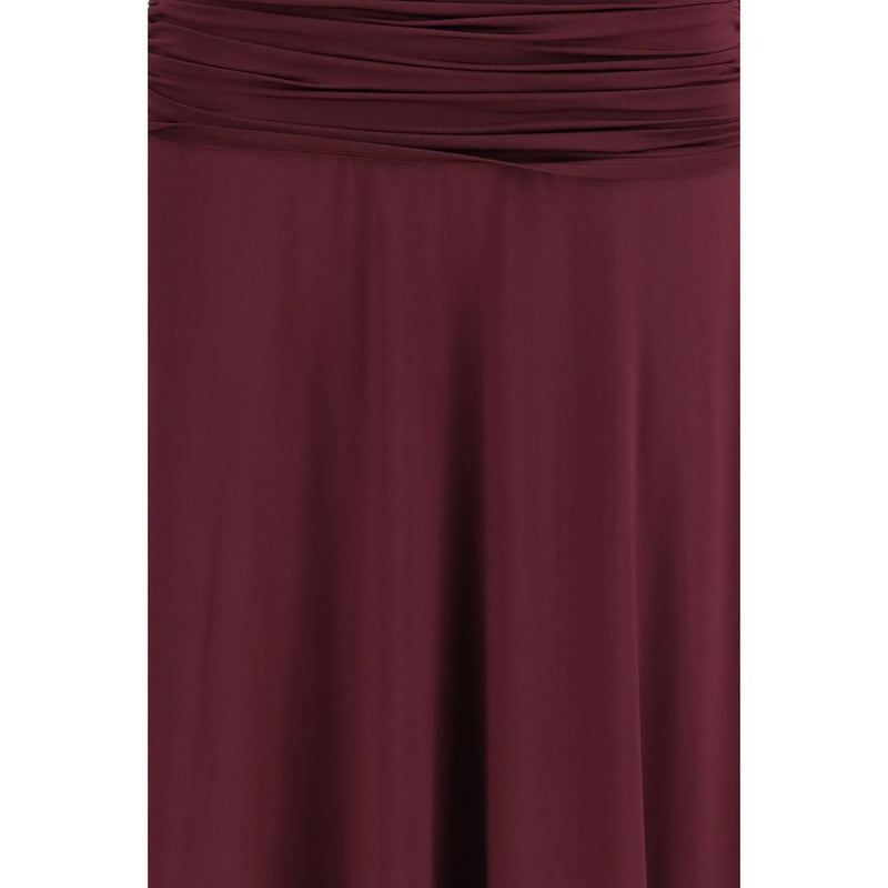 Self-Portrait Bordeaux Viscose Casual Dress