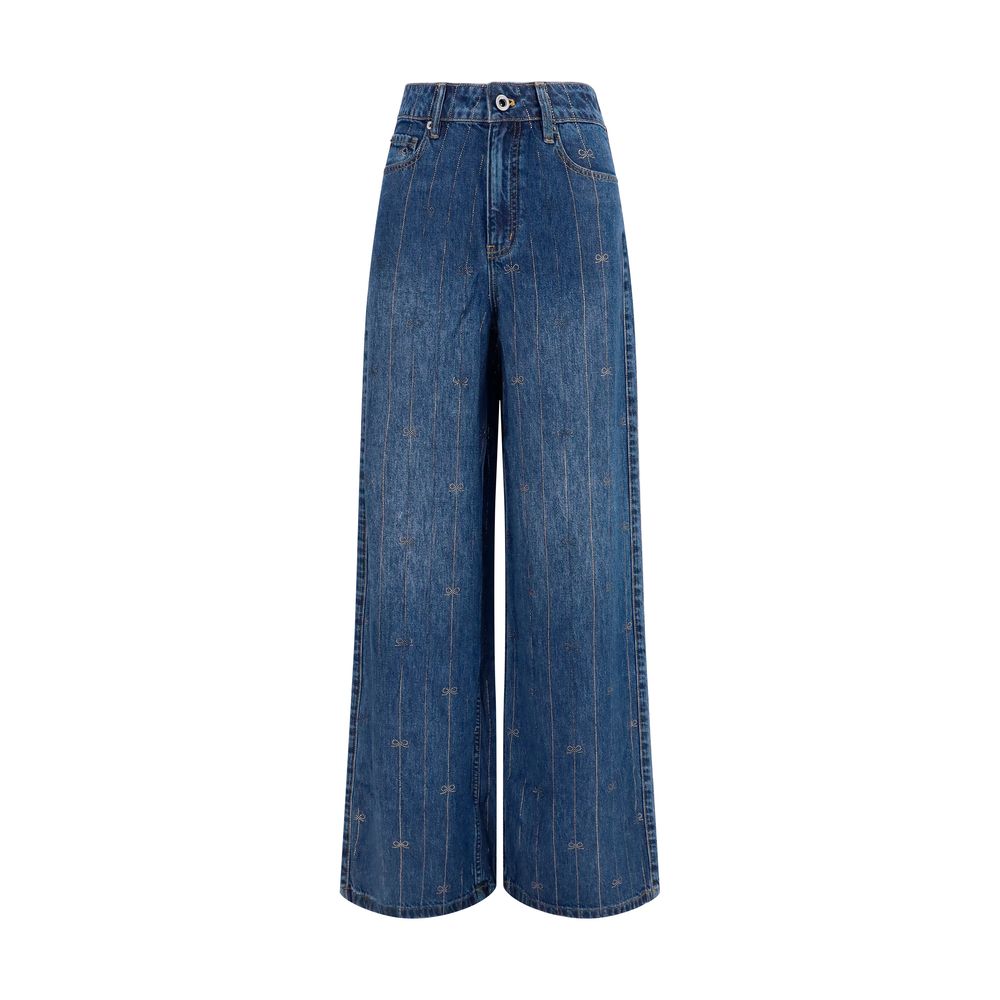 Self-Portrait Jean en lyocell bleu Denim