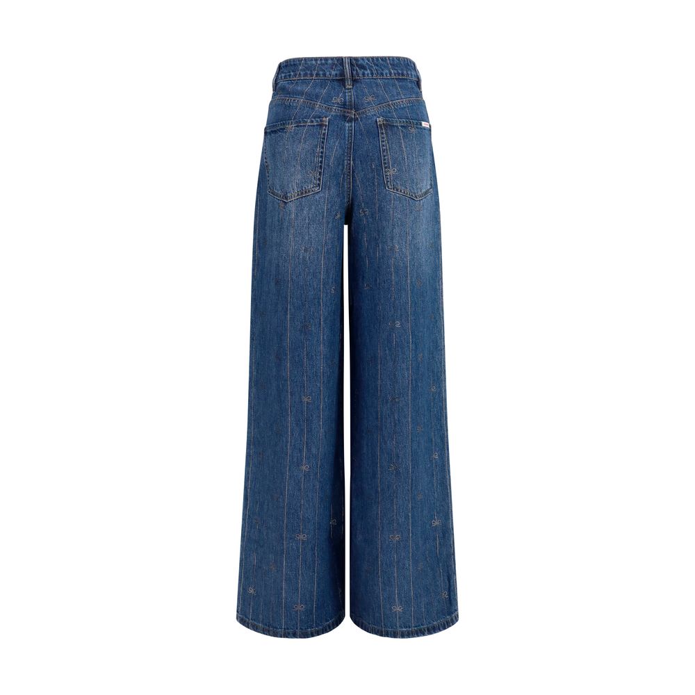 Self-Portrait Jean en lyocell bleu Denim