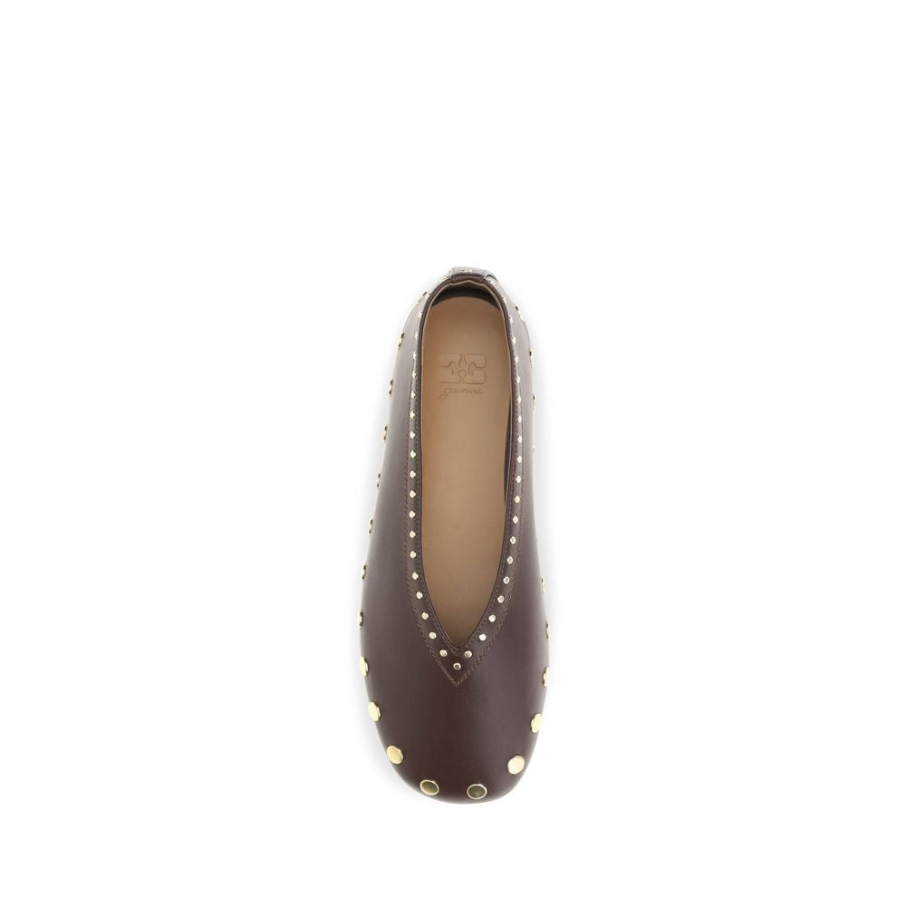 Ballerines Ganni en coton marron