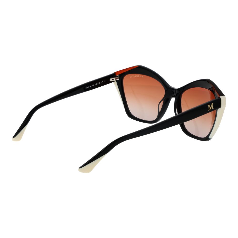 Marciano by Guess Black Acetate Sunglasses for Women - Butterfly Style