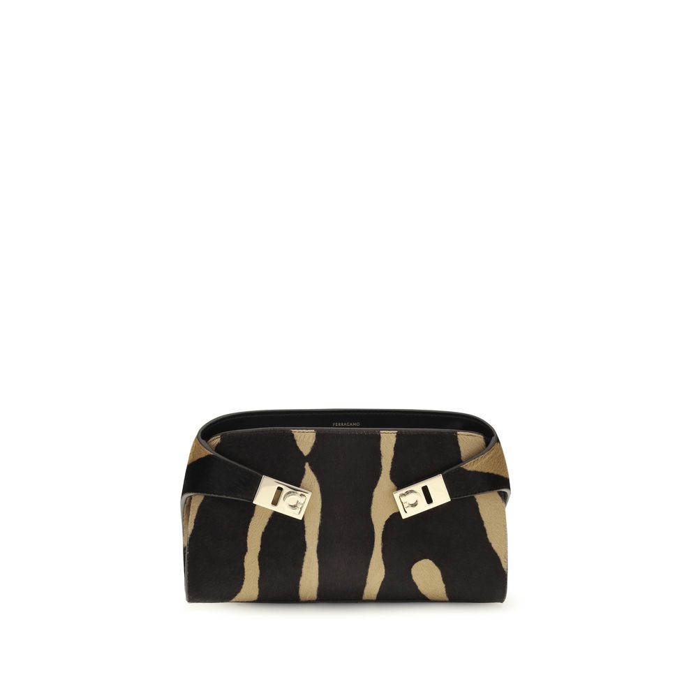 Ferragamo Mini Hug Brown Hair Shoulder Bag