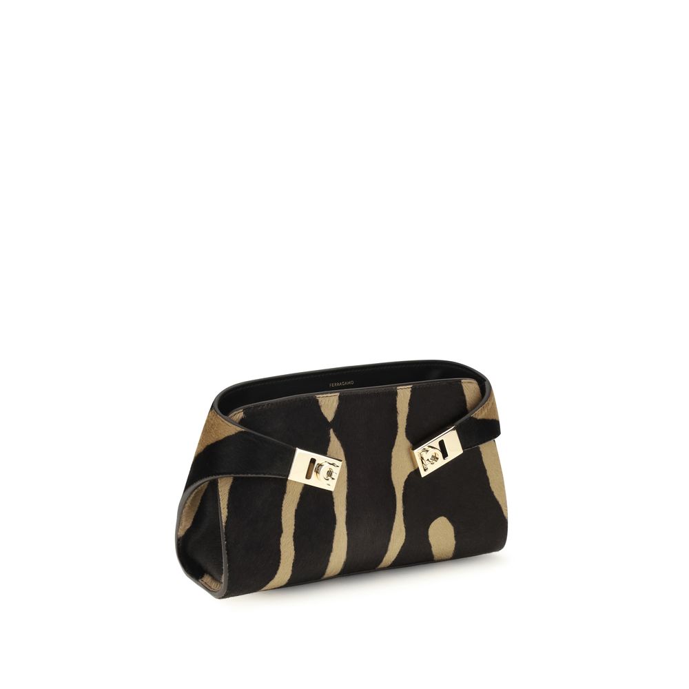 Ferragamo Mini Hug Brown Hair Shoulder Bag