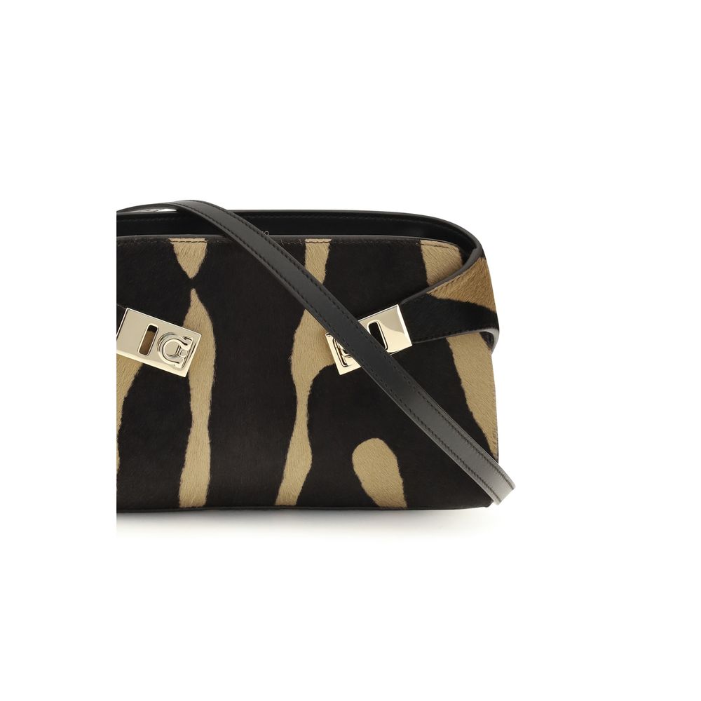 Ferragamo Mini Hug Brown Hair Shoulder Bag