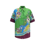 Chemise en soie à motif multicolore Alemais