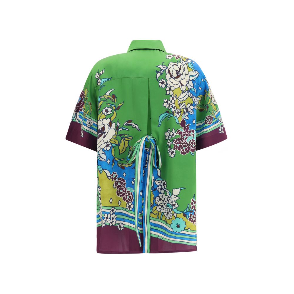 Chemise en soie à motif multicolore Alemais