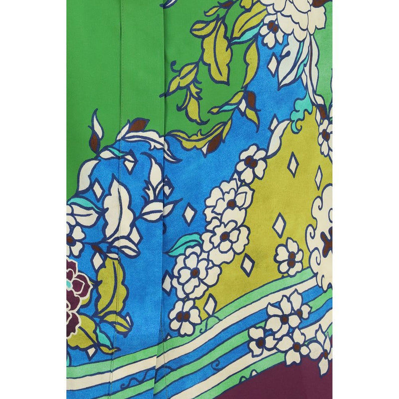 Chemise en soie à motif multicolore Alemais