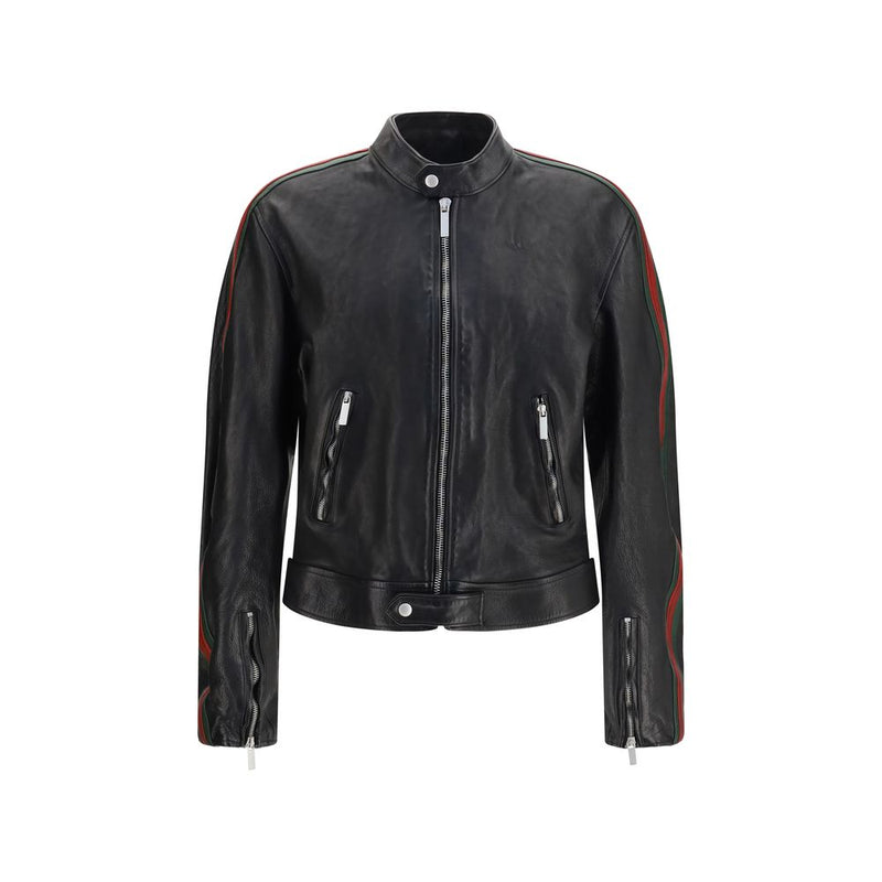 Gucci Black Buffalo Leather Bomber