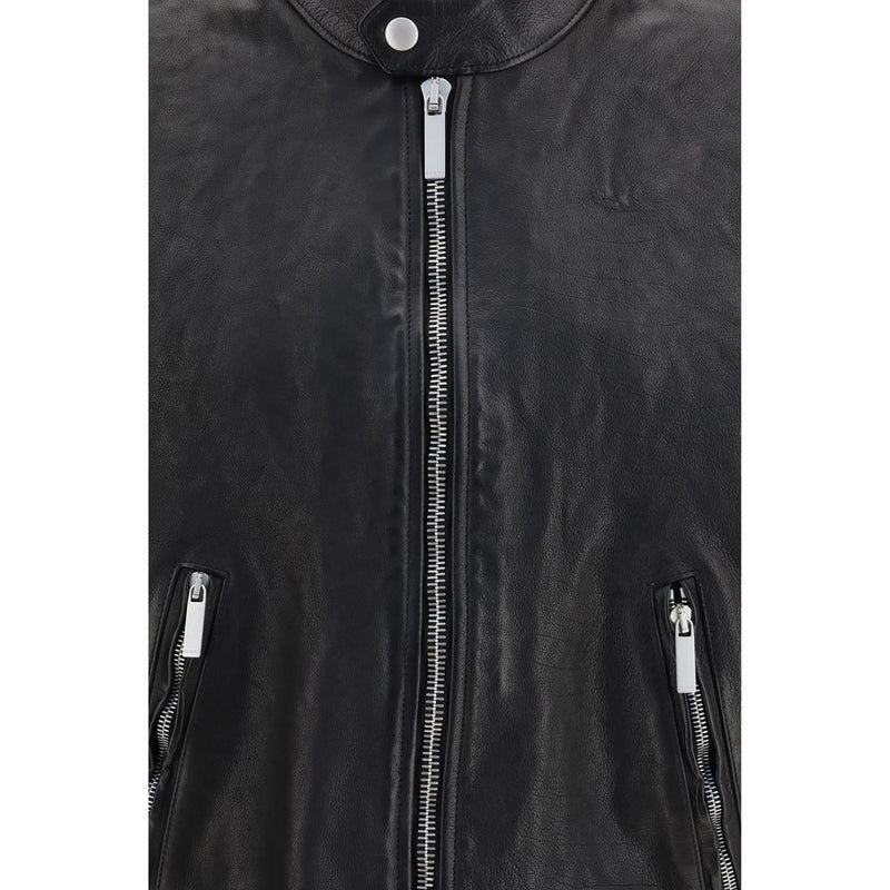 Gucci Black Buffalo Leather Bomber
