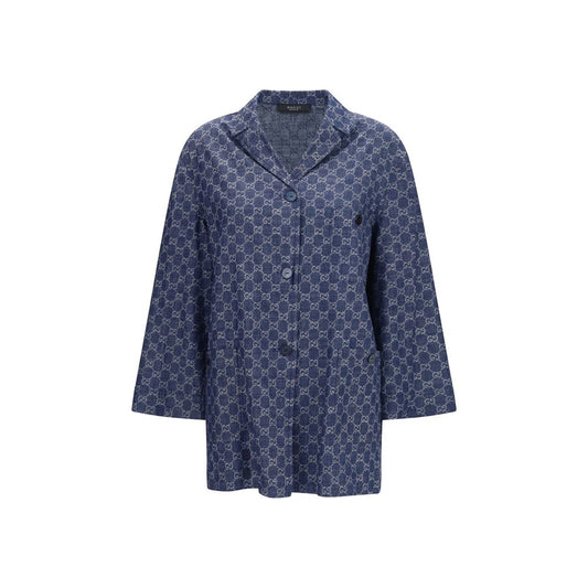 Veste longue Gucci en coton bleu