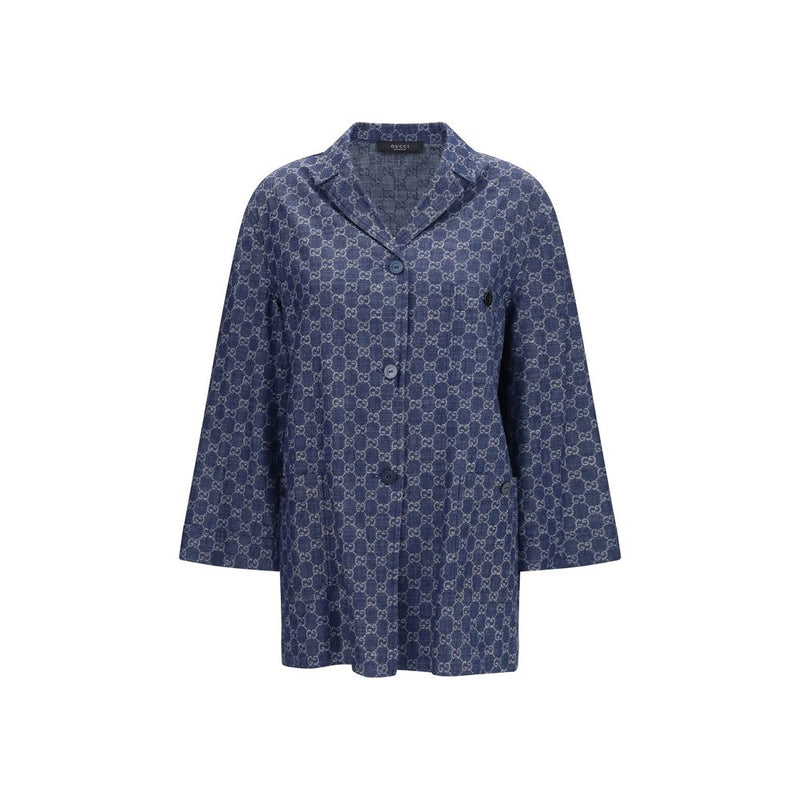 Veste longue Gucci en coton bleu
