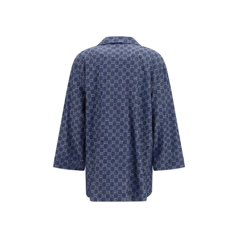 Veste longue Gucci en coton bleu