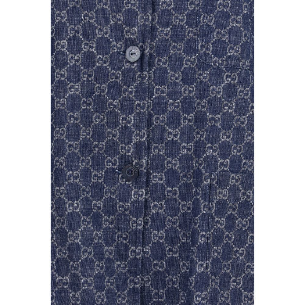Veste longue Gucci en coton bleu