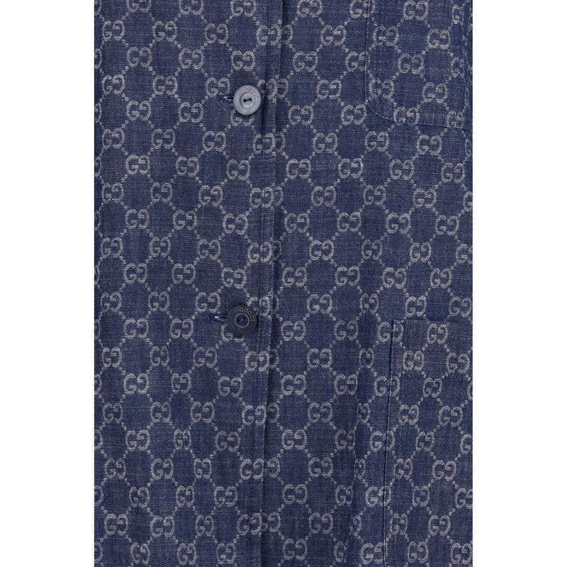Veste longue Gucci en coton bleu