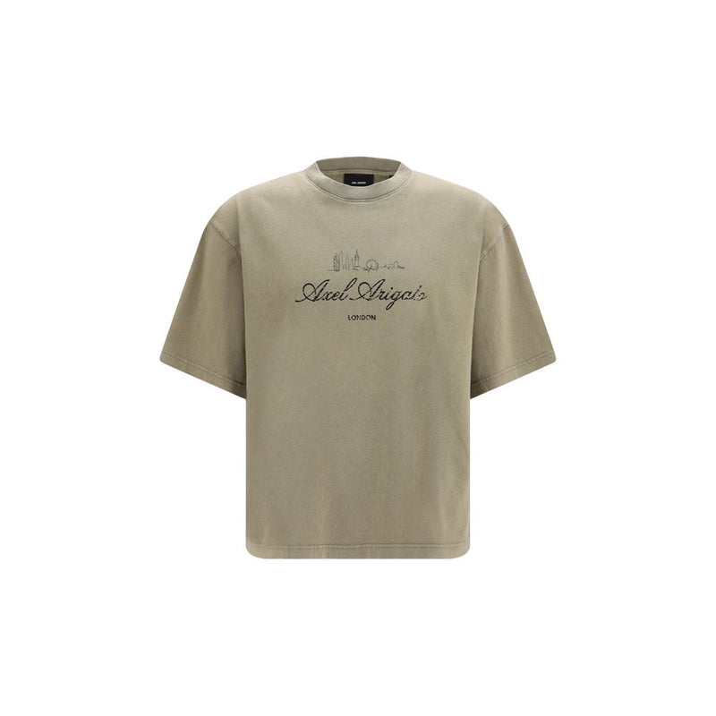 Axel Arigato Bicolor Cotton T-Shirt - Olive Green