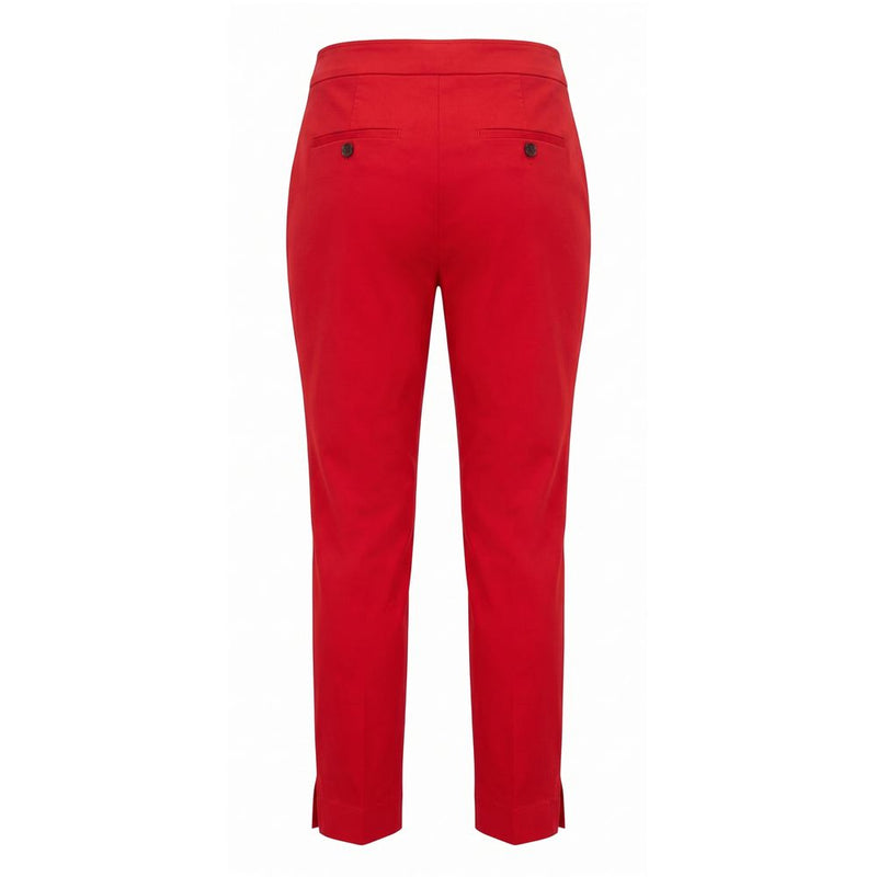 Malo Red Cotton Women Pants with Chic Slits
