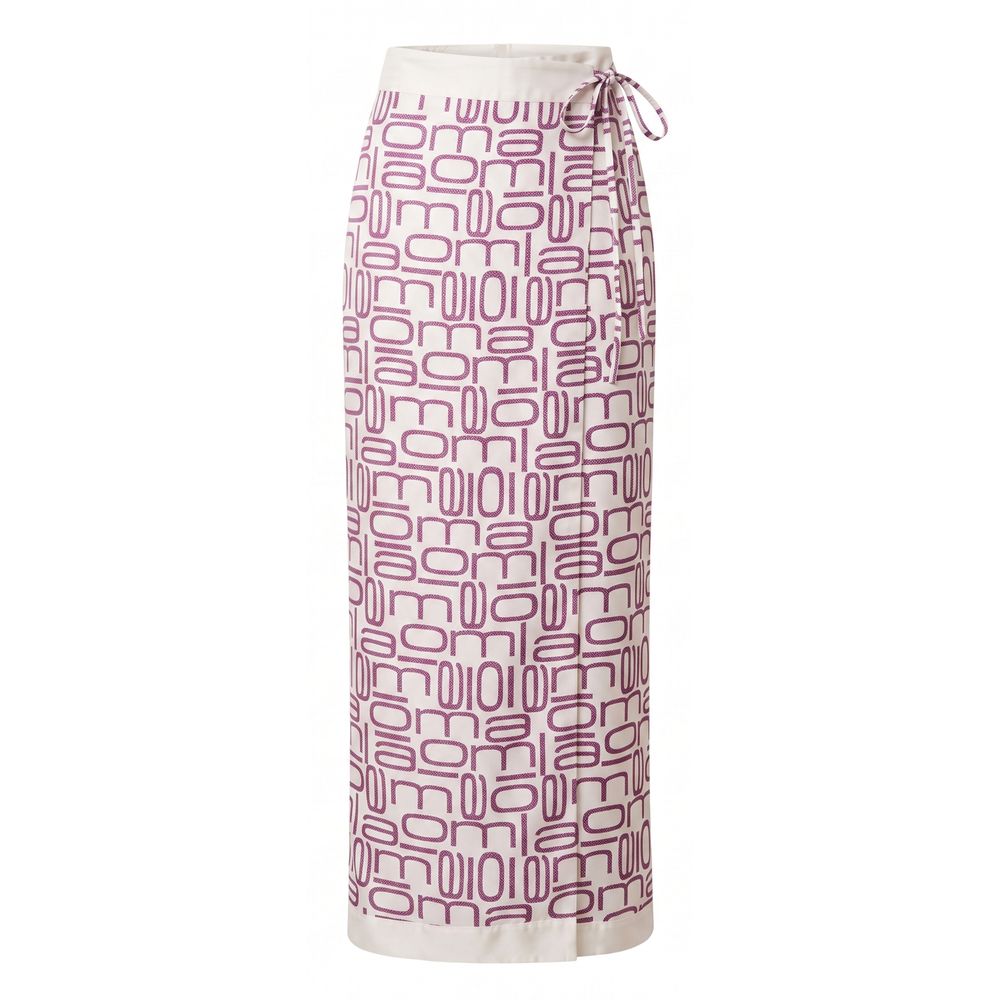 Malo Purple Silk Wide-Leg Women Pants