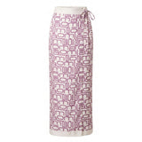 Malo Purple Silk Wide-Leg Women Pants