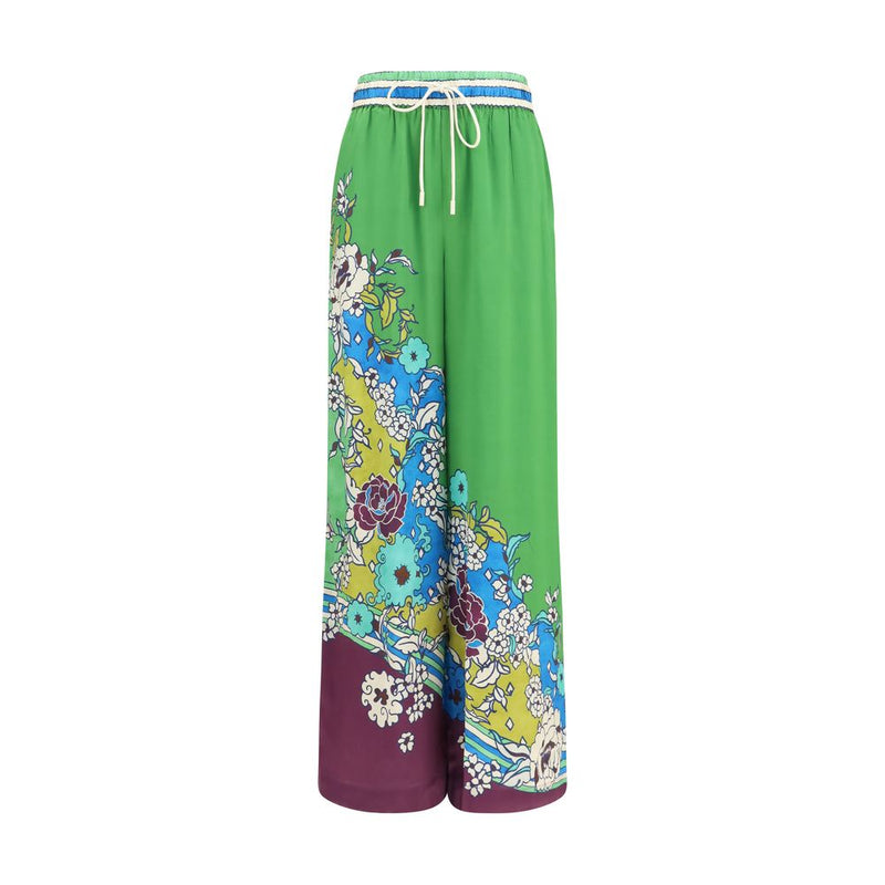 Alemais Multicolor Silk Casual Pants - Nanci Model