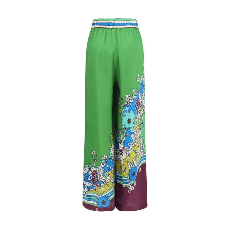 Alemais Multicolor Silk Casual Pants - Nanci Model