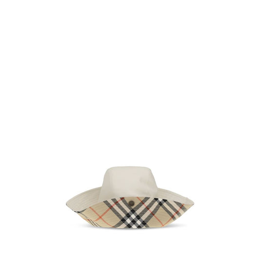 Burberry White Cotton Bucket Hat