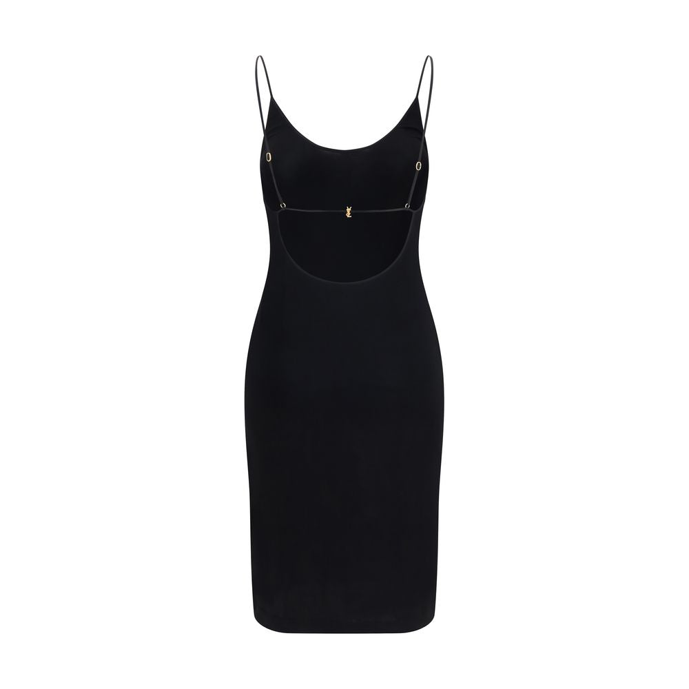 Saint Laurent Cassandre Black Viscose Cocktail Dress