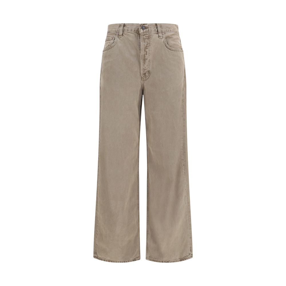 Agolde Pantalon Décontracté en Coton Marron