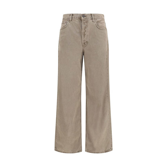 Agolde Pantalon Décontracté en Coton Marron