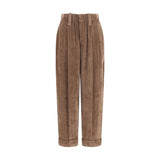 Brunello Cucinelli Brown Viscose Casual Pants