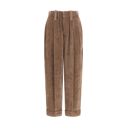 Pantalon décontracté Brunello Cucinelli marron en viscose