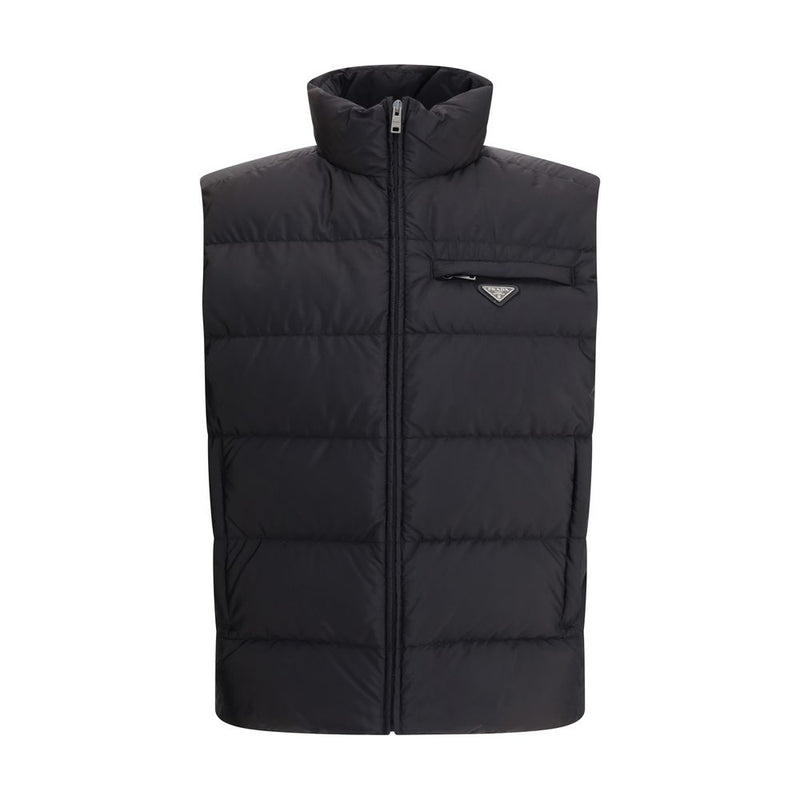 Prada Black Recycled Polyamide Sleeveless Jacket for Men