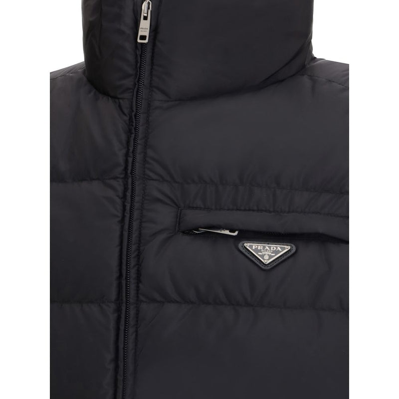 Prada Black Recycled Polyamide Sleeveless Jacket for Men